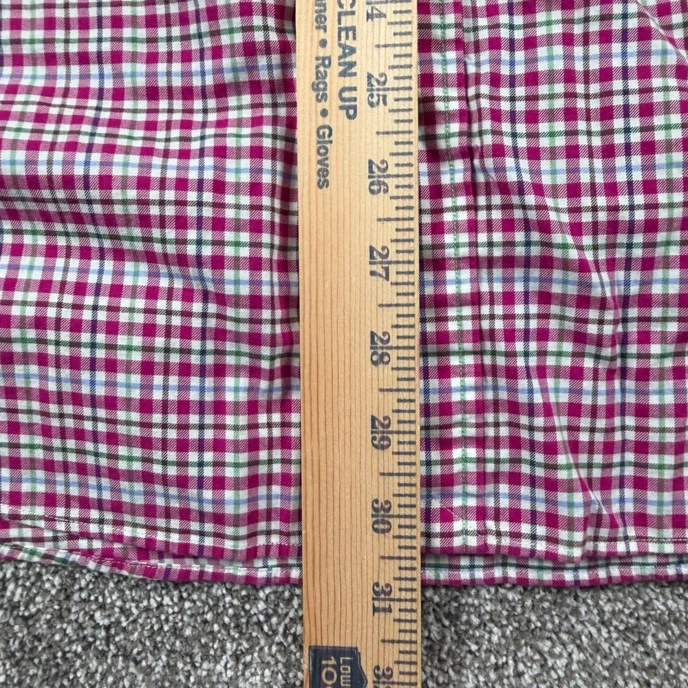 Polo Ralph Lauren Button Down Men's XXL Magenta Plaid Slim Fit Long Sleeve Shirt
